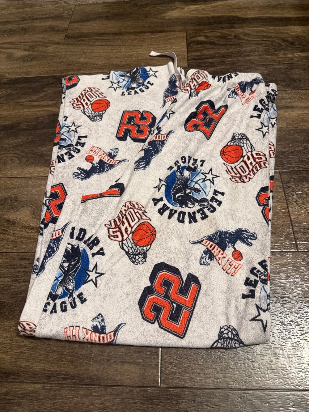 Joe Boxer White, Navy & Orange Basketball Lounge Pants